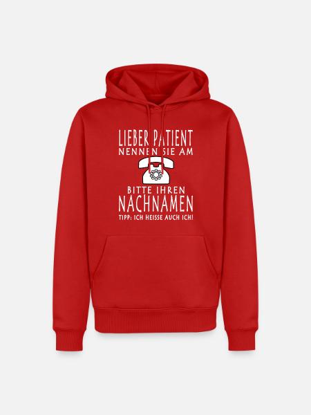 Arzt Arzthelferin Patient Internist Geschenk Witz - Männer Premium Bio Hoodie - Rot