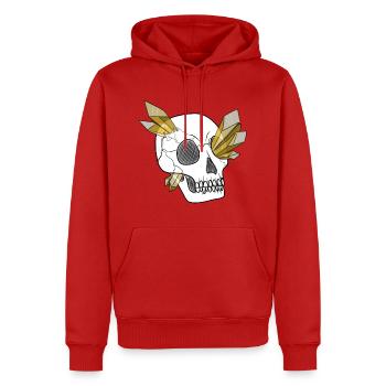 Crâne de Cristal - Humain (par Leni Riosa) - Sweat à capuche Premium bio Homme - rouge - Devant - Nico (187cm)
