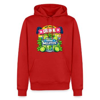 Sauvez l'eau, buvez Mojitos - Sweat à capuche Premium bio Homme - rouge - Devant - Nico (187cm)