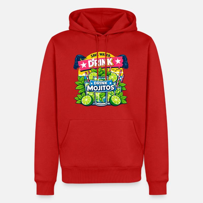 Spar das Wasser, trink Mojitos - Männer Premium Bio Hoodie - Rot