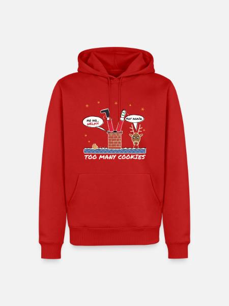 Humorvoller Weihnachtswitz - Männer Premium Bio Hoodie - Rot