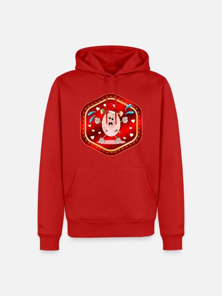 Weihnachtsmann Schwein Weihnachten - Männer Premium Bio Hoodie - Rot