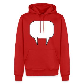 Sprechblase doppelt - Männer Premium Bio Hoodie - Rot - Vorne - Nico (187cm)