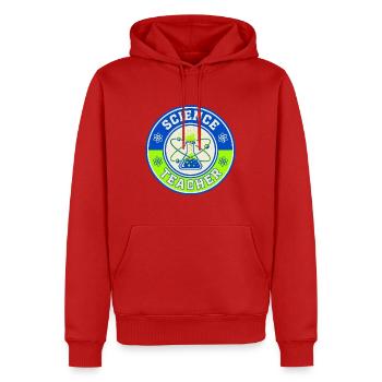 Vintage Science Teacher Flask Planetarische Umlaufbahnen oben - Männer Premium Bio Hoodie - Rot - Vorne - Nico (187cm)