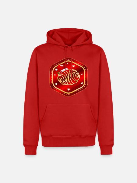 Weihnachten Hamburg Franzbrötchen - Männer Premium Bio Hoodie - Rot