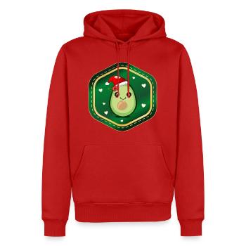 Weihnachts-Avocado - Männer Premium Bio Hoodie - Rot - Vorne - Nico (187cm)