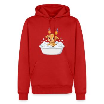 Cute Bathtub Fire Goat Shirt Badewanne Feuer Ziege - Männer Premium Bio Hoodie - Rot - Vorne - Nico (187cm)