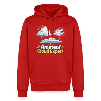 Amateur Cloud Expert  - Männer Premium Bio Hoodie - Rot - Vorne - Nico (187cm)