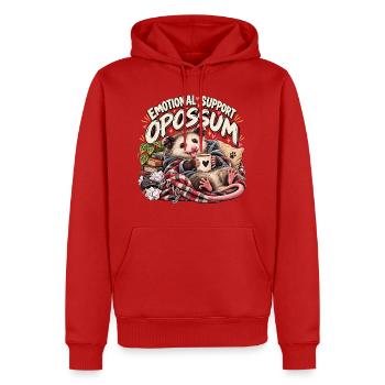 Emotional Support Opossum – Lustiges Tiermotiv - Männer Premium Bio Hoodie - Rot - Vorne - Nico (187cm)