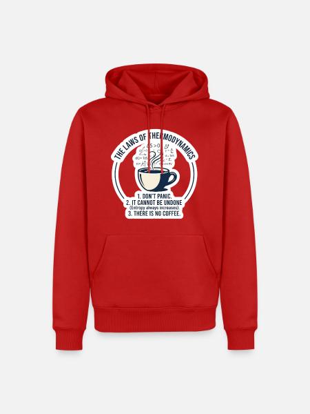 Thermo Kaffee Gesetze - Männer Premium Bio Hoodie - Rot