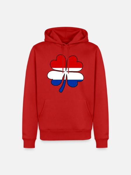 Holland Flagge Kleeblatt - Männer Premium Bio Hoodie - Rot