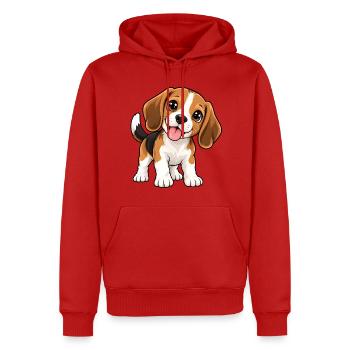 Beagle Kawaii Style – Süßer Spürhund - Männer Premium Bio Hoodie - Rot - Vorne - Nico (187cm)