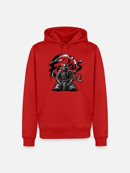 Focus Samurai - Männer Premium Bio Hoodie - Rot