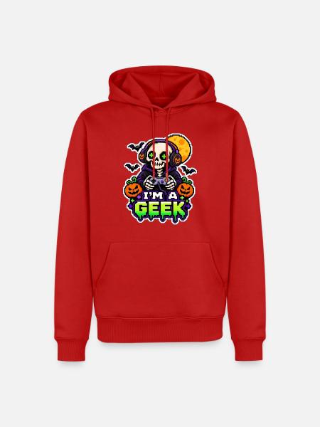 Ich bin ein Halloween-Nerd - Männer Premium Bio Hoodie - Rot