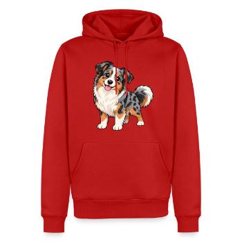 Australian Shepherd Kawaii Style – Süßer Hund - Männer Premium Bio Hoodie - Rot - Vorne - Nico (187cm)