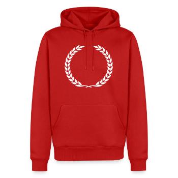 Couronne de laurier Couronne - Sweat à capuche Premium bio Homme - rouge - Devant - Nico (187cm)