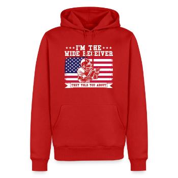 Jeu de football Joueur de football américain - Sweat à capuche Premium bio Homme - rouge - Devant - Nico (187cm)