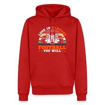 Draft Day Fantasy Football Football Women - Sweat à capuche Premium bio Homme - rouge - Devant - Nico (187cm)