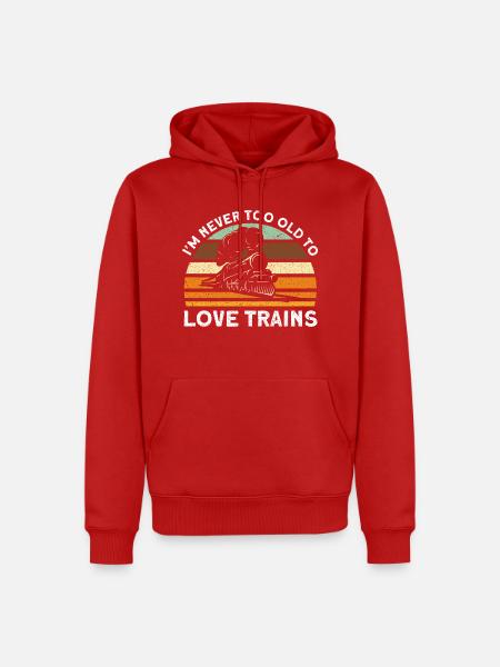 Modellbahn Zug Lokomotiven Geschenk - Männer Premium Bio Hoodie - Rot