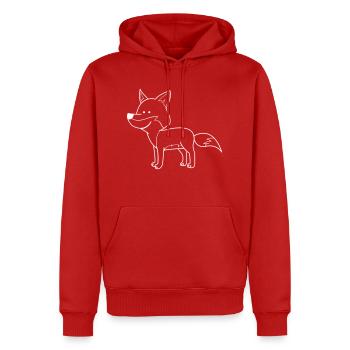 Bande dessinée de renard - Sweat à capuche Premium bio Homme - rouge - Devant - Nico (187cm)