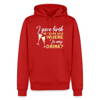 16. Geburtstag Bier Trinken Mutter Mama - Männer Premium Bio Hoodie - Rot - Vorne - Nico (187cm)