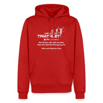 Triathlon - Triathlet eine Sportart - T-Shirt - Männer Premium Bio Hoodie - Rot - Vorne - Nico (187cm)