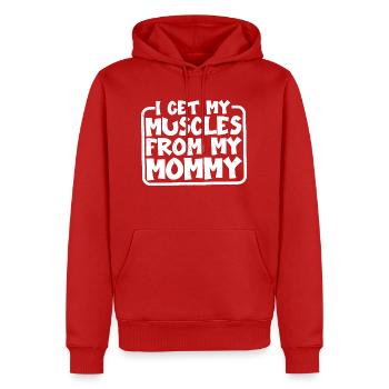 Je tire mes muscles de ma maman 2 - Sweat à capuche Premium bio Homme - rouge - Devant - Nico (187cm)