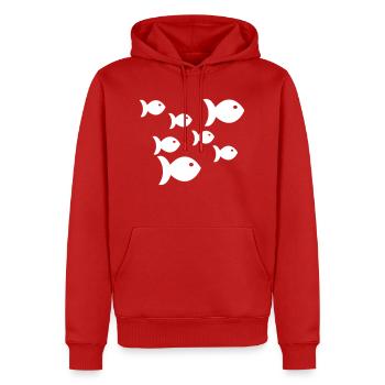 Pisces - Men’s Premium Organic Hoodie - red - Front - Nico (187cm)