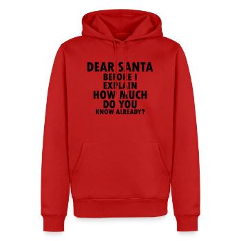 Merry Christmas - Männer Premium Bio Hoodie - Rot - Vorne - Nico (187cm)