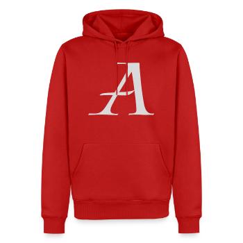 Kings A initial - Men’s Premium Organic Hoodie - red - Front - Nico (187cm)