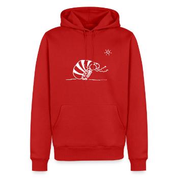 assel_weiss - Männer Premium Bio Hoodie - Rot - Vorne - Nico (187cm)