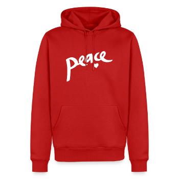 paix - Sweat à capuche Premium bio Homme - rouge - Devant - Nico (187cm)