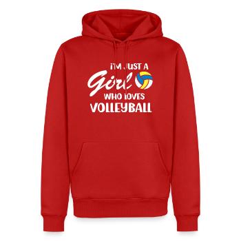 Les filles, le volleyball pour les adolescentes - Sweat à capuche Premium bio Homme - rouge - Devant - Nico (187cm)
