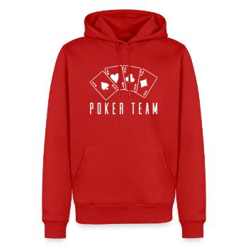 Équipe de poker 1 - Sweat à capuche Premium bio Homme - rouge - Devant - Nico (187cm)