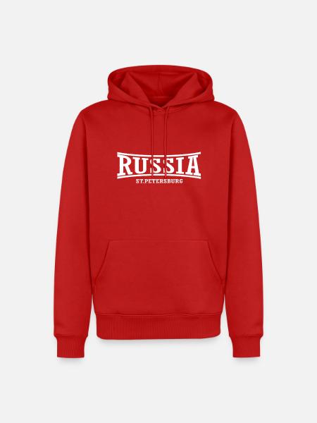 Russia-StPetersburg-Weiß - Männer Premium Bio Hoodie - Rot