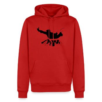 Super-Stagediver [vec] - Männer Premium Bio Hoodie - Rot - Vorne - Nico (187cm)