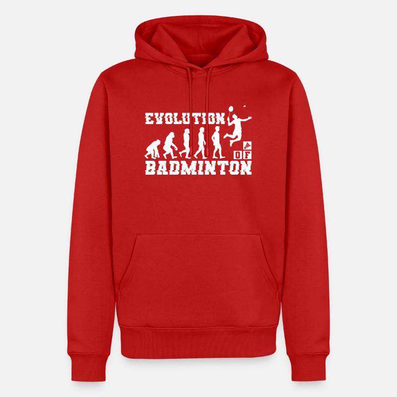 Badminton Evolution Silhouette - Sweat à capuche Premium bio Homme - rouge