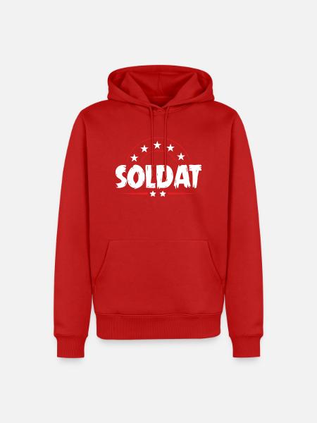Soldat Beruf - Männer Premium Bio Hoodie - Rot