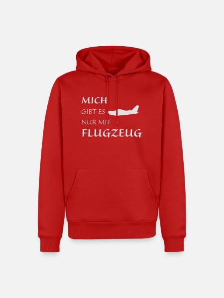 Nur mit Flugzeug - Männer Premium Bio Hoodie - Rot