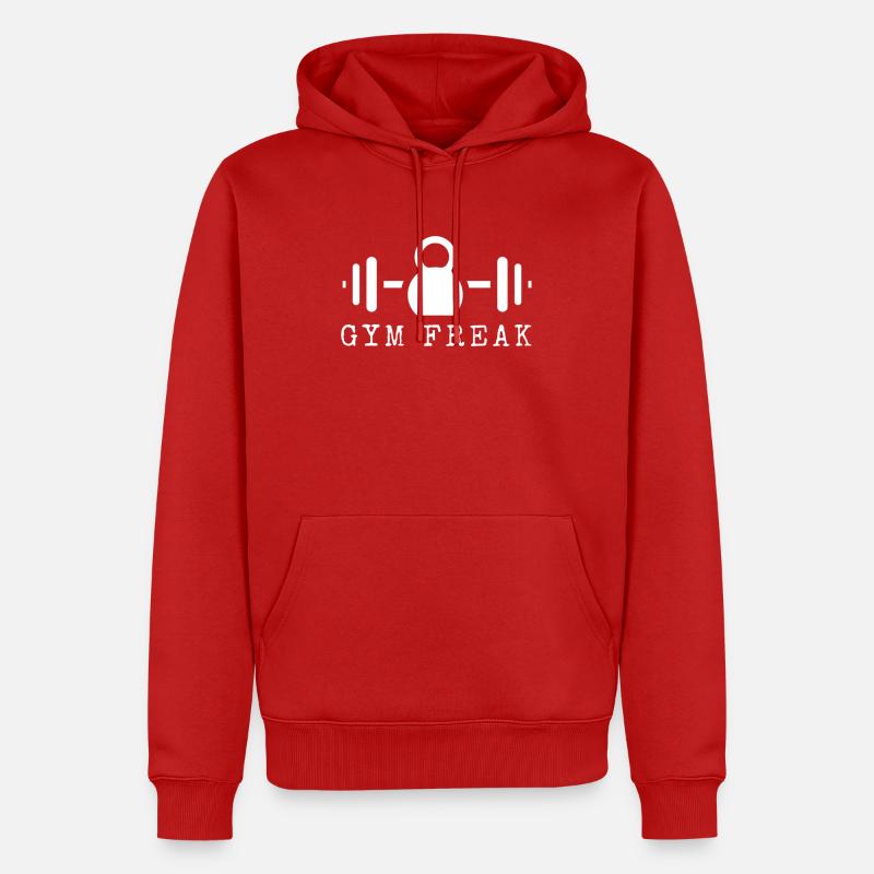 Gym Freak Statement Shirts & Pullover - Männer Premium Bio Hoodie - Rot