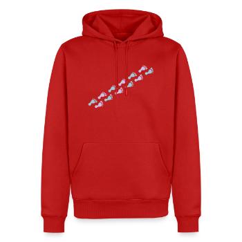 footprints - Sweat à capuche Premium bio Homme - rouge - Devant - Nico (187cm)