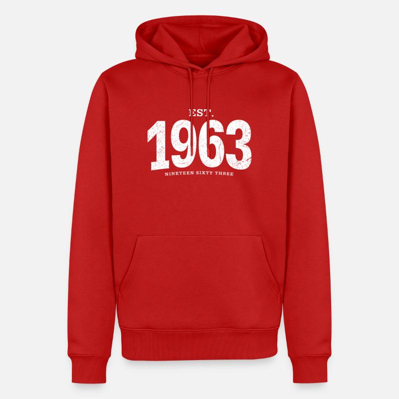 est. 1963 (à l'ancienne blanc) - Sweat à capuche Premium bio Homme - rouge