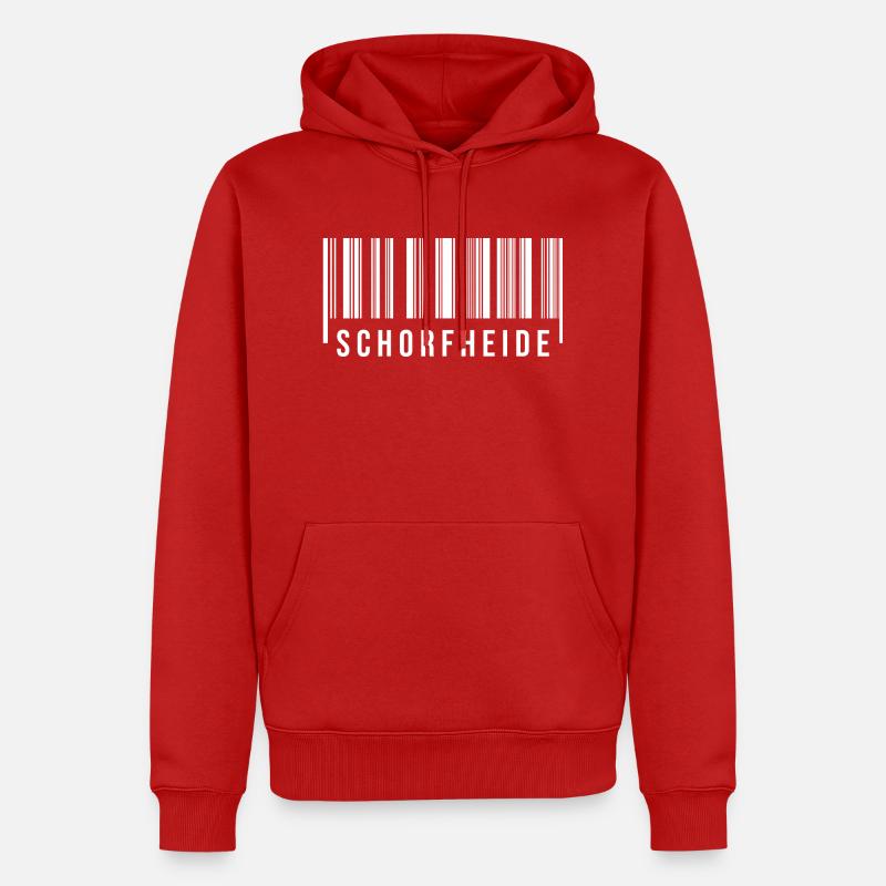 Schorfheide Strichcode - Männer Premium Bio Hoodie - Rot