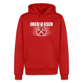 Oberhausen Glueck auf Bergbau - Männer Premium Bio Hoodie - Rot - Vorne - Nico (187cm)