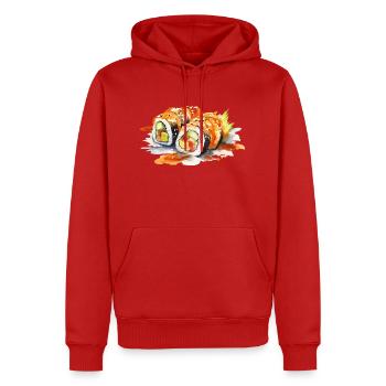 Sushi - Sweat à capuche Premium bio Homme - rouge - Devant - Nico (187cm)