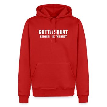 Gotta Squat Before I Tie The Knot 11 - Men’s Premium Organic Hoodie - red - Front - Nico (187cm)