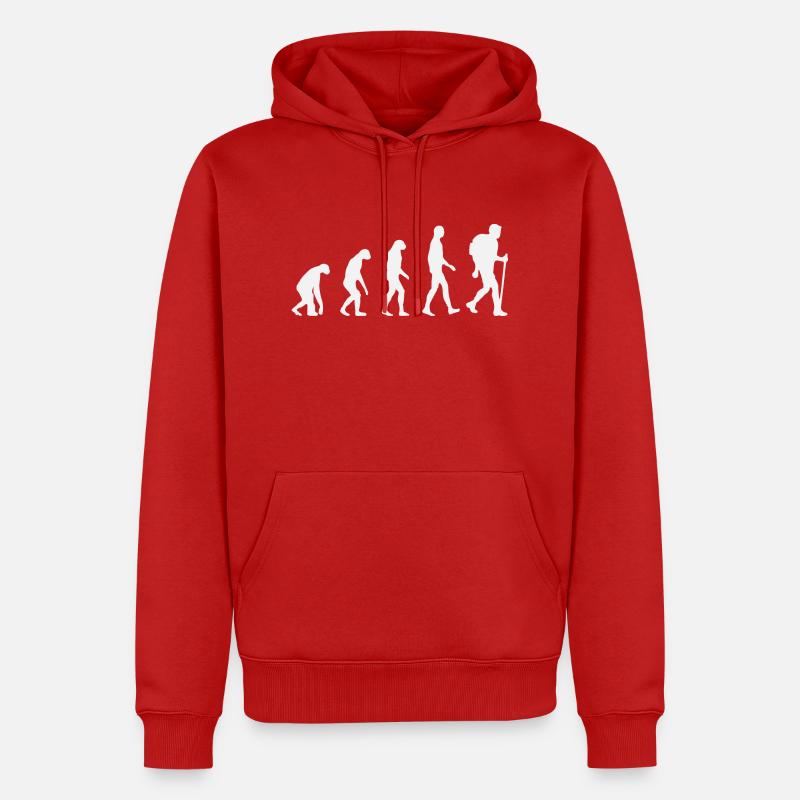 Evolution de la randonnée - Sweat à capuche Premium bio Homme - rouge
