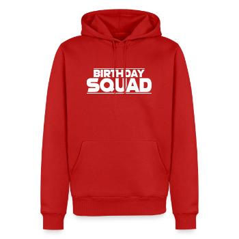 Birthday Squad - Männer Premium Bio Hoodie - Rot - Vorne - Nico (187cm)