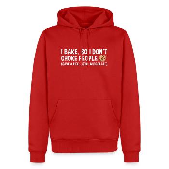 Baking Save A Life… Send Chocolate Cookie - Männer Premium Bio Hoodie - Rot - Vorne - Nico (187cm)