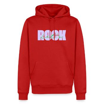 Let's Rock - Männer Premium Bio Hoodie - Rot - Vorne - Nico (187cm)
